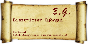 Bisztriczer Györgyi névjegykártya